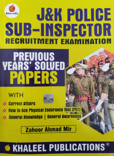 J&K Police Sub-Inspector Recruitment Examination Previous Years Solved Papers